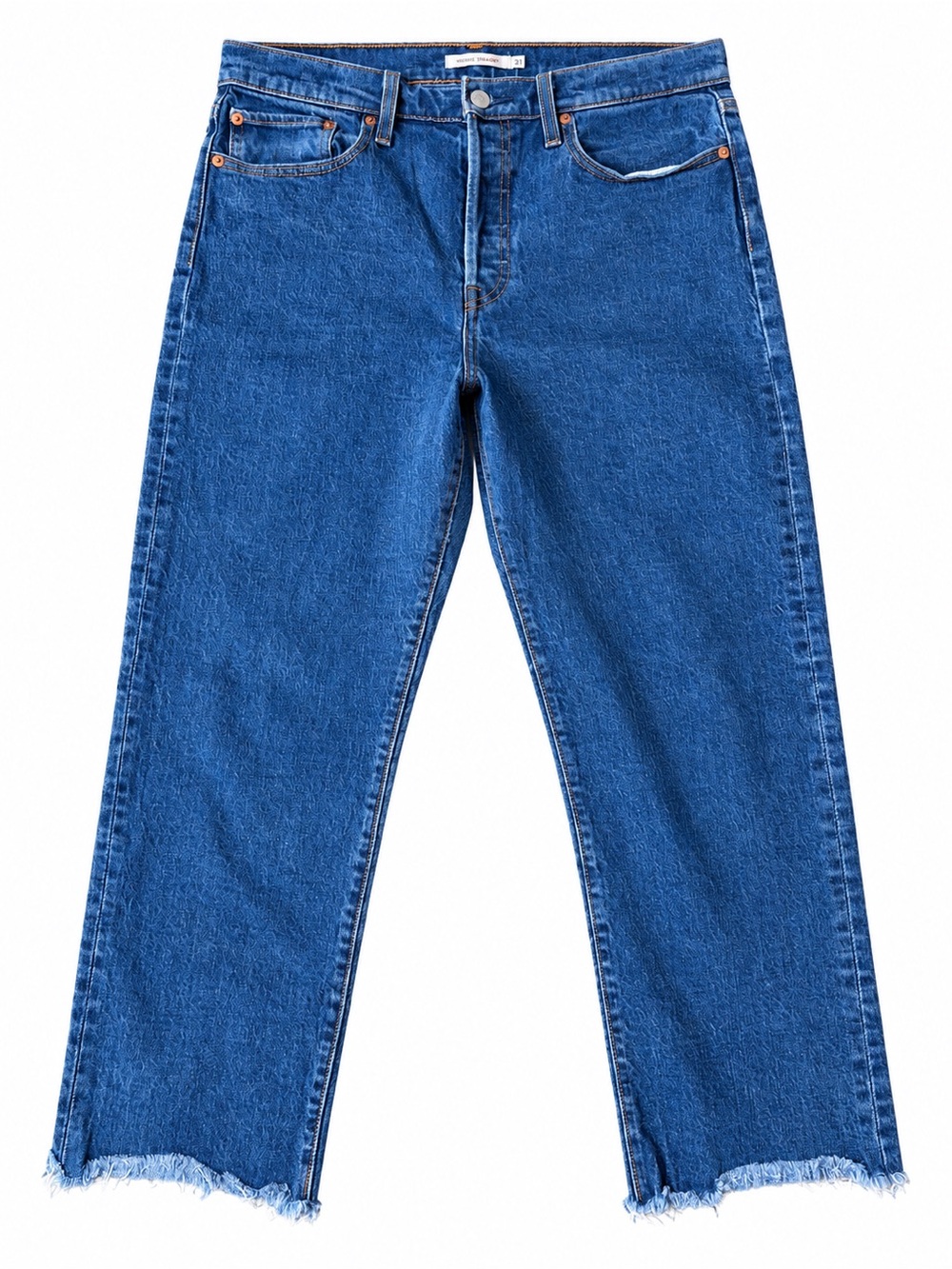 Levi’s Premium Wedgie Straight Jeans 31 High Rise Raw Hem Cropped